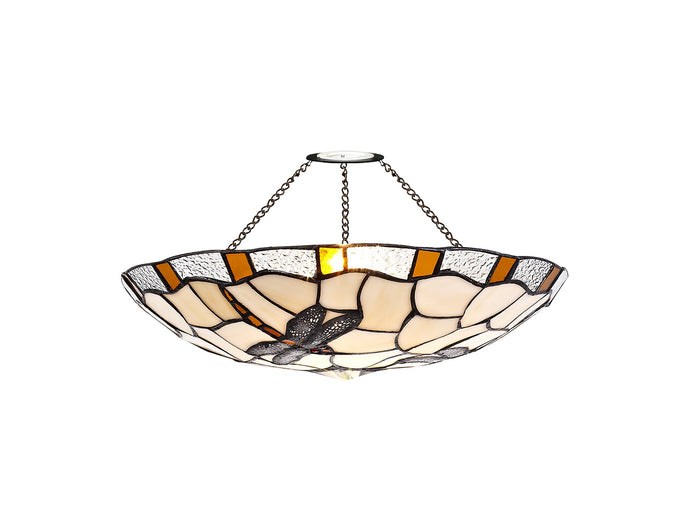 C-Lighting Larkfield 35cm Tiffany Non-electric Uplighter Shade, Amber/Cmurston/Clear Crystal - 28848