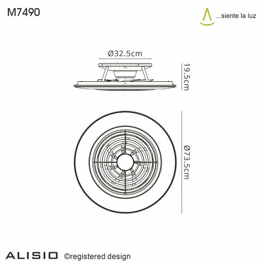 Mantra M7490 Alisio XL 95W LED Dimmable Ceiling Light With Built-In 58W DC Reversible Fan White (Remote Control & App & Alexa/Google Voice control) - 27146