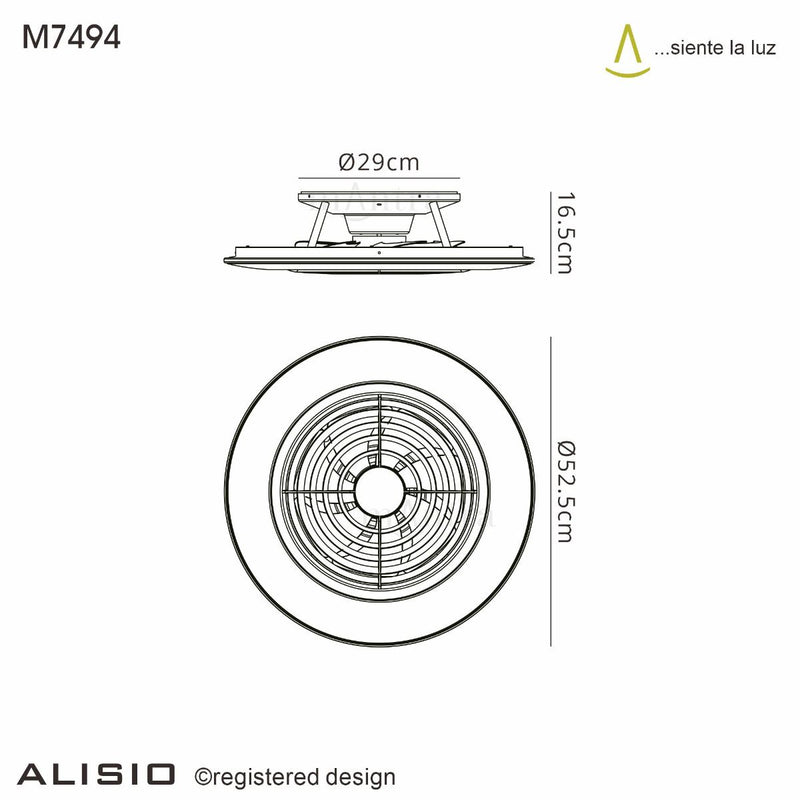 Load image into Gallery viewer, Mantra M7494 Alisio Mini 70W LED Dimmable Ceiling Light With Built-In 30W DC Reversible Fan Silver (Remote Control) - 27150
