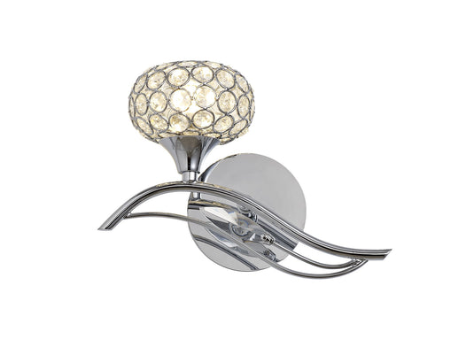 Diyas IL30951/L Leimo Wall Lamp Switched 1 Light Left Polished Chrome/Crystal - 38201