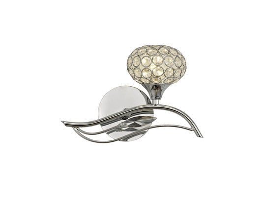 Diyas IL30951/R Leimo Wall Lamp Switched 1 Light Right Polished Chrome/Crystal - 38202