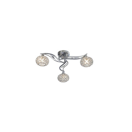 Diyas IL30953 Leimo Ceiling 3 Light Polished Chrome/Crystal - 38203