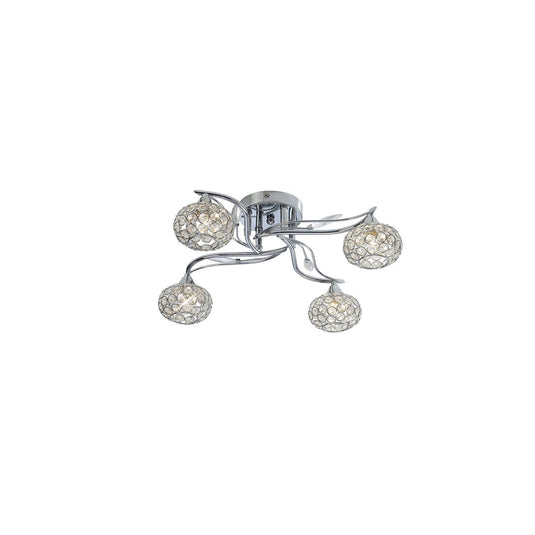 Diyas IL30954 Leimo Ceiling 4 Light Polished Chrome/Crystal - 38204