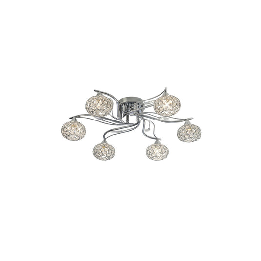 Diyas IL30956 Leimo Ceiling 6 Light Polished Chrome/Crystal - 38205