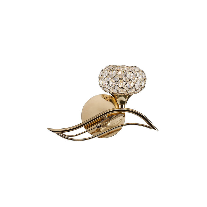 Diyas IL30961/R Leimo Wall Lamp Switched 1 Light Right French Gold/Crystal - 38208