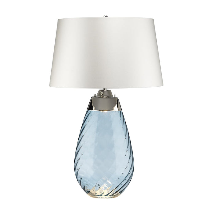 Elstead Lighting LENA-TL-L-BLUE-OWSS Lena 2 Light Large Blue Table Lamp with Off-white Shade
