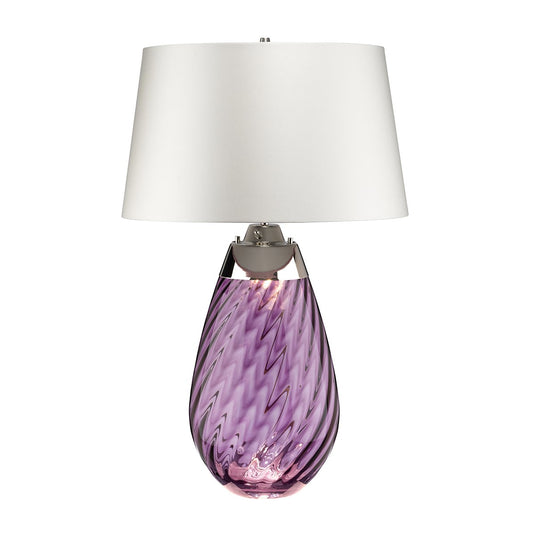 Elstead Lighting LENA-TL-L-PLUM-OWSS Lena 2 Light Large Plum Table Lamp with Off-white Shade