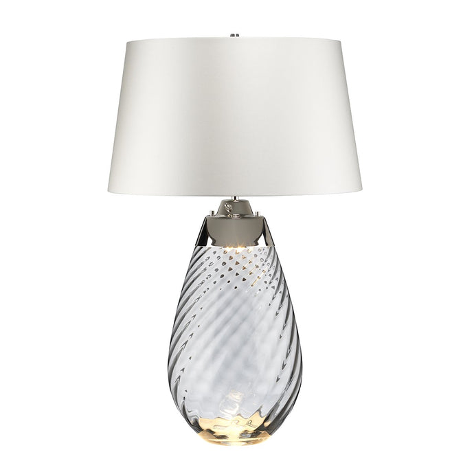 Elstead Lighting LENA-TL-L-SMOKE-OWSS Lena 2 Light Large Smoke Table Lamp with Off-white Shade