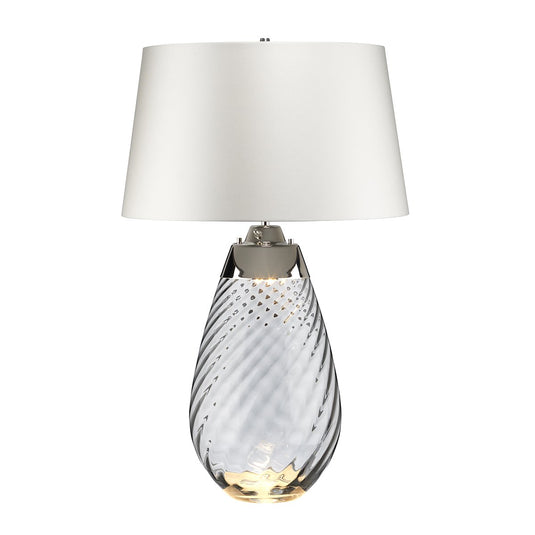 Elstead Lighting LENA-TL-L-SMOKE-OWSS Lena 2 Light Large Smoke Table Lamp with Off-white Shade