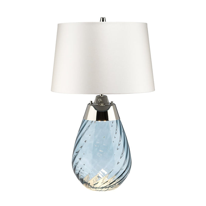 Elstead Lighting LENA-TL-S-BLUE-OWSS Lena 2 Light Small Blue Table Lamp  with Off-white Shade