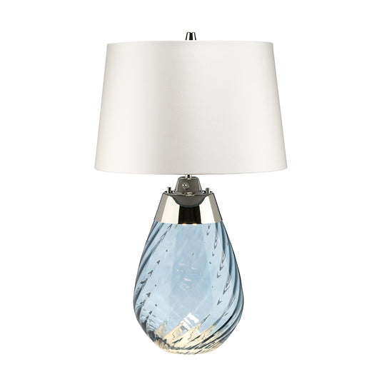 Elstead Lighting LENA-TL-S-BLUE-OWSS Lena 2 Light Small Blue Table Lamp  with Off-white Shade