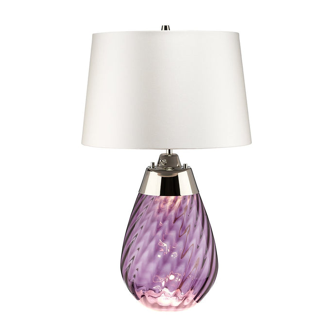 Elstead Lighting LENA-TL-S-PLUM-OWSS Lena 2 Light Small Plum Table Lamp with Off-white Shade