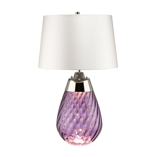 Elstead Lighting LENA-TL-S-PLUM-OWSS Lena 2 Light Small Plum Table Lamp with Off-white Shade