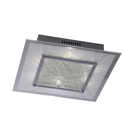Diyas IL31310 Lindon Ceiling Square 6 Light Polished Chrome/Glass/Crystal - 38333