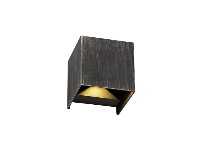 C-Lighting Linseed Up & Downward Lighting Wall Lamp, 2 x 3W LED, 3000K, 400lm, IP54, Black/Silver, 3yrs Warranty - 28800