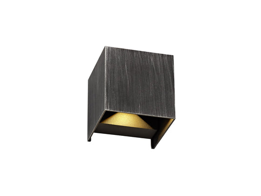 C-Lighting Linseed Up & Downward Lighting Wall Lamp, 2 x 3W LED, 3000K, 400lm, IP54, Black/Silver, 3yrs Warranty - 28800