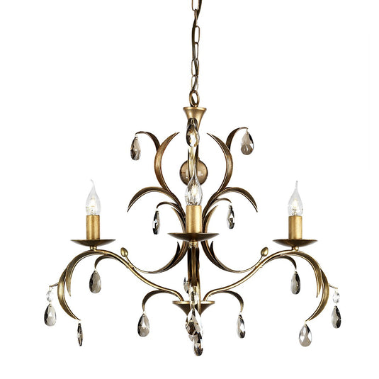 Elstead Lighting LL3-ANT-BRZ Lily 3 Light Chandelier