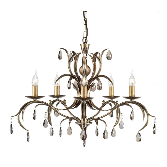 Elstead Lighting LL5-ANT-BRZ Lily 5 Light Chandelier