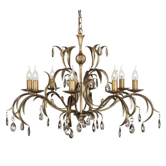 Elstead Lighting LL8-ANT-BRZ Lily 8 Light Chandelier