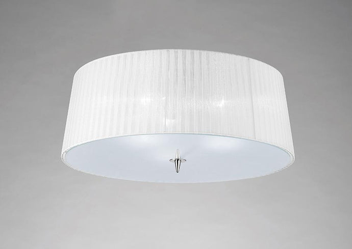 Mantra M4640 Loewe Ceiling 3 Light E27, Polished Chrome With White Shade