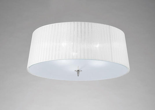 Mantra M4640 Loewe Ceiling 3 Light E27, Polished Chrome With White Shade