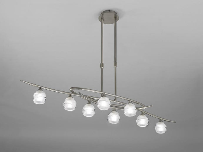 Mantra M1810 Loop Telescopic 8 Light G9 ECO Line, Satin Nickel