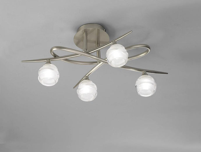 Mantra M1813 Loop Ceiling 4 Light G9 ECO, Satin Nickel