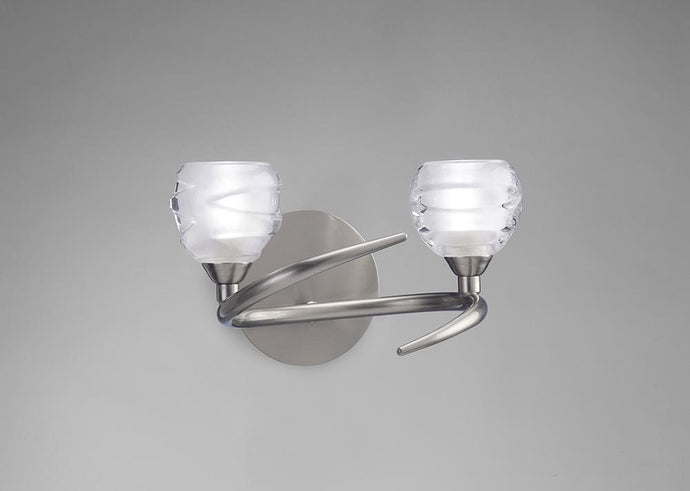 Mantra M1815/S Loop Wall Lamp Switched 2 Light G9 ECO, Satin Nickel