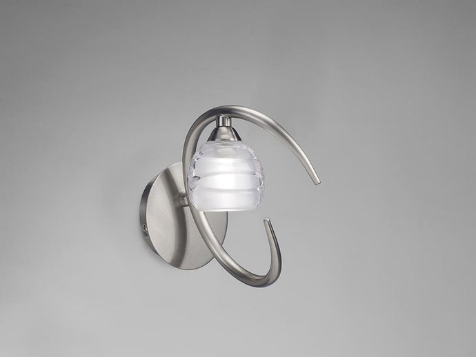 Mantra M1816/S Loop Wall Lamp Switched 1 Light G9 ECO, Satin Nickel