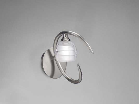 Mantra M1816/S Loop Wall Lamp Switched 1 Light G9 ECO, Satin Nickel