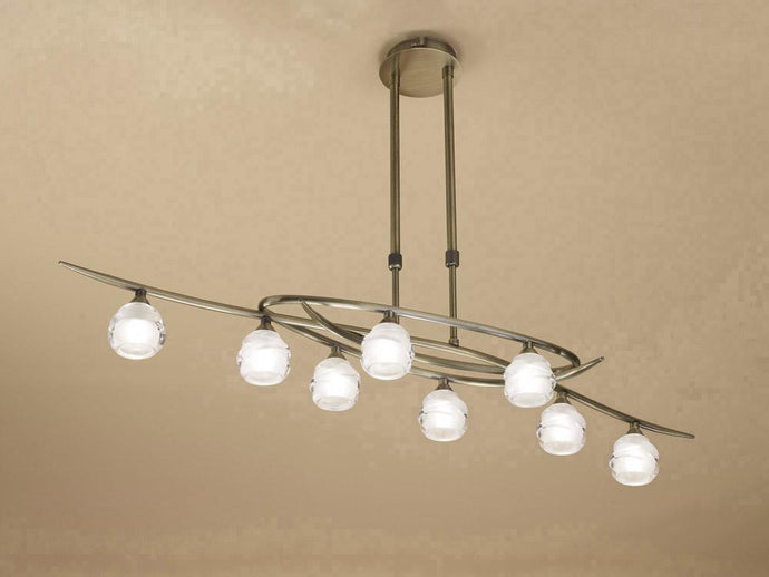 Mantra M1820 Loop Telescopic 8 Light G9 ECO Line, Antique Brass