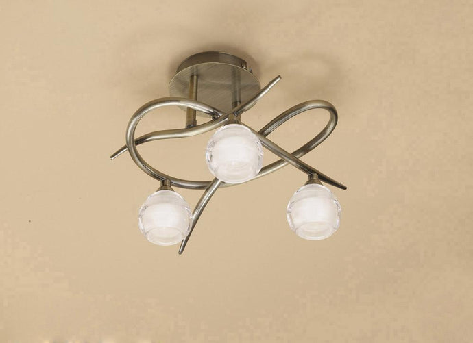 Mantra M1824 Loop Ceiling 3 Light G9 ECO, Antique Brass