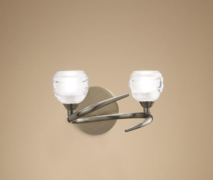 Mantra M1825/S Loop Wall Lamp Switched 2 Light G9 ECO, Antique Brass