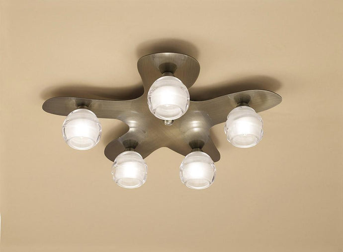 Mantra M1829 Loop Ceiling 5 Light G9 ECO, Antique Brass