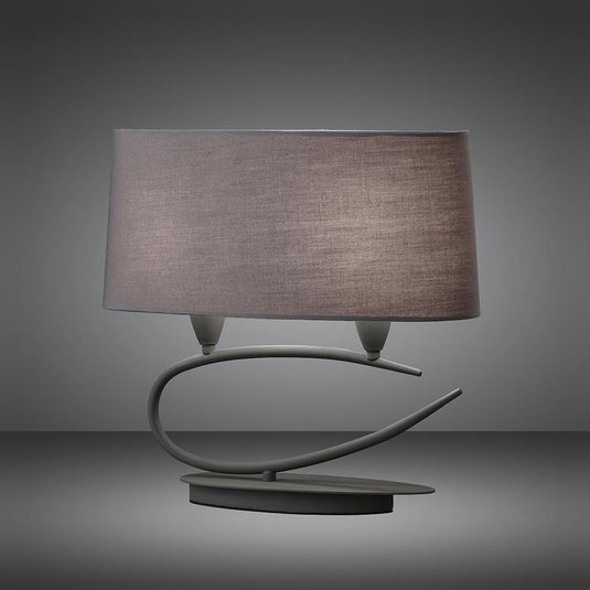 Mantra M3683 Lua Table Lamp 2 Light E27, Ash Grey With Ash Grey Shades