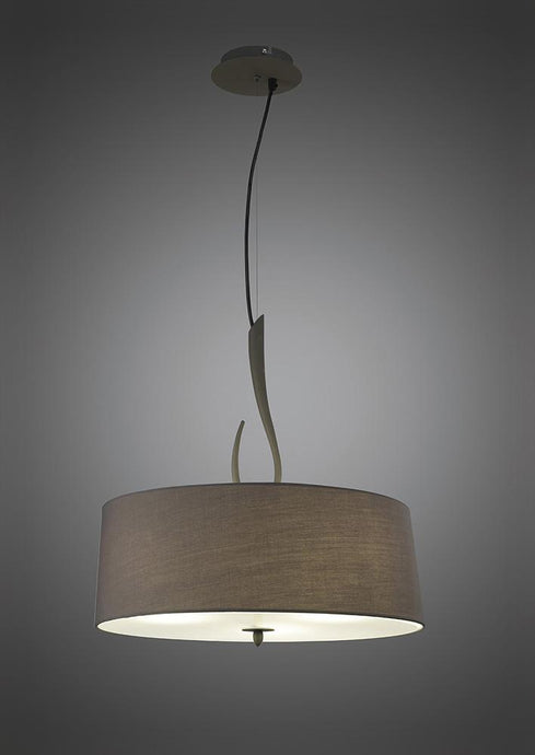 Mantra M3684 Lua Pendant 3 Light E27, Ash Grey With Ash Grey Shade