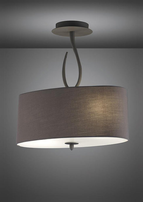 Mantra M3690 Lua Semi Ceiling 2 Light E27, Ash Grey With Ash Grey Shade
