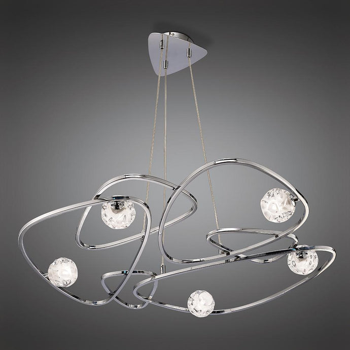 Mantra M5011 Lux Pendant 5 Light G9, Polished Chrome