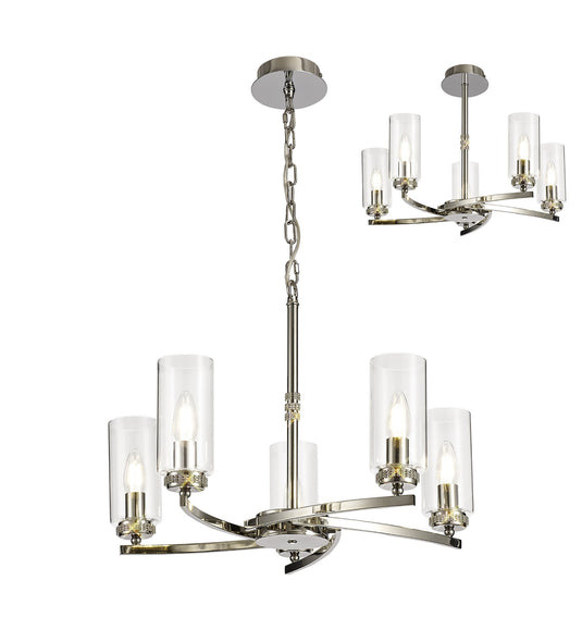 C-Lighting Lynx Pendant/Semi Ceiling, 5 x E14, Polished Nickel - 28895