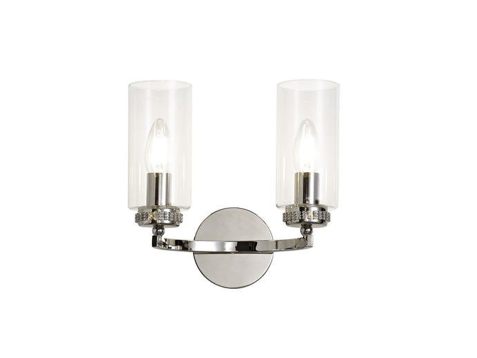 C-Lighting Lynx Wall Lamp Switched, 2 x E14, Polished Nickel - 28898
