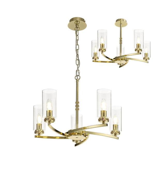 C-Lighting Lynx Pendant/Semi Ceiling, 5 x E14, Polished Gold - 28906