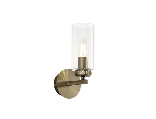 C-Lighting Lynx Wall Lamp Switched, 1 x E14, Antique Brass - 28913