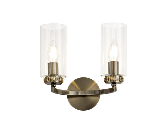 C-Lighting Lynx Wall Lamp Switched, 2 x E14, Antique Brass - 28914