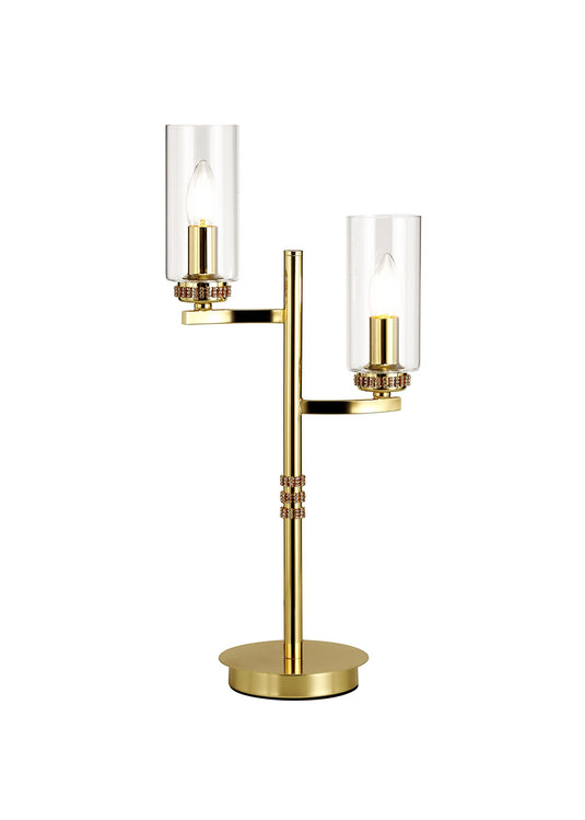 C-Lighting Lynx Table Lamp, 2 x E14, Polished Gold - 28925