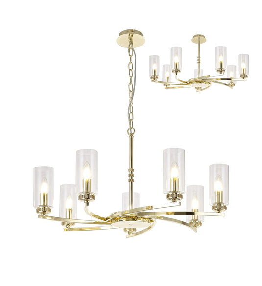 C-Lighting Lynx Pendant/Semi Ceiling, 7 x E14, Polished Gold - 33269