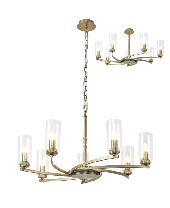 C-Lighting Lynx Pendant/Semi Ceiling, 7 x E14, Antique Brass - 33270
