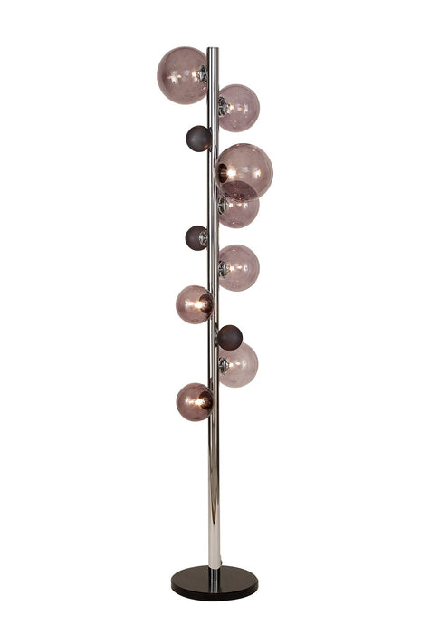 C-Lighting Lyra Floor Lamp, 8 x G9, Polished Chrome/Smoked Glass - 28891