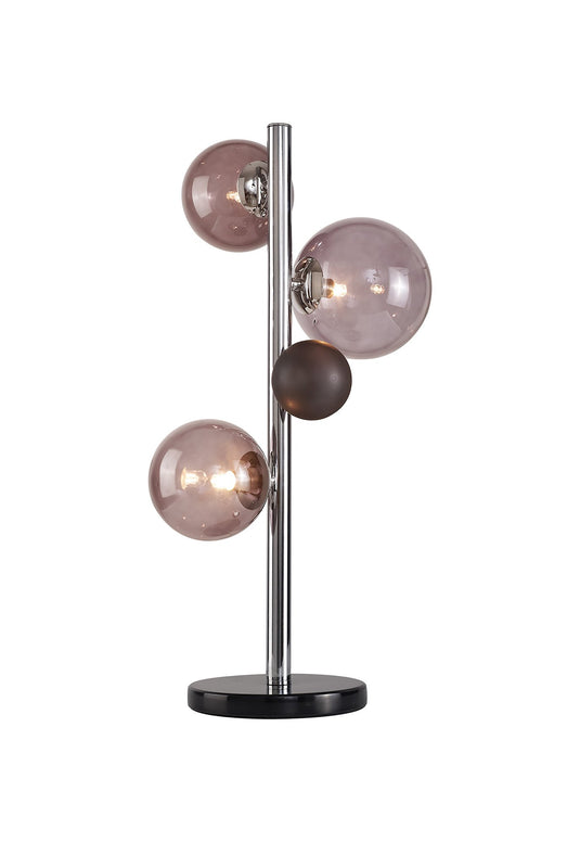 C-Lighting Lyra Table Lamp, 3 x G9, Polished Chrome/Smoked Glass - 28892