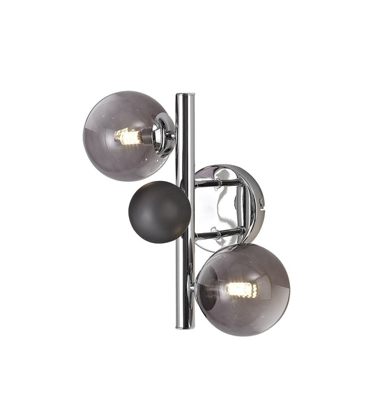 C-Lighting Lyra Wall Lamp, 2 x G9, Polished Chrome/Smoked Glass - 28893