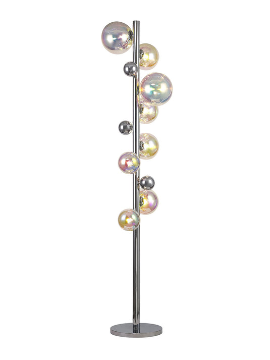 C-Lighting Lyra Floor Lamp, 8 x G9, Polished Chrome/Idracoscent Glass - 33210